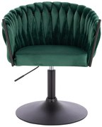 HR750N Scaun Verde din Catifea cu Bază Neagră