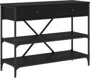 vidaXL Masă de consolă cu sertar Stejar Negru 100 x 34,5 x 75 cm lemn