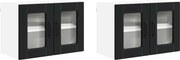 vidaXL Dulap de bucătărie 2 pcs Negru 60 x 31 x 40 cm Lemn compozit
