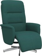 vidaXL Fotoliu rabatabil cu suport de picioare, verde închis, textil