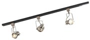 Sistem de șine cu 3 spoturi monofazate negru cu oțel - Suplux