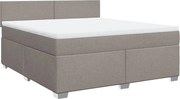 vidaXL Pat continental cu saltea, gri taupe, 180x200 cm, textil