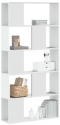 vidaXL Bibliotecă cu 5 niveluri, alb 80,5x23,5x162,5 cm lemn prelucrat