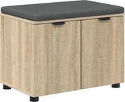 vidaXL Bancă pentru hol cu pernă cu raft Stejar Sonoma 60 x 38 x 46 cm
