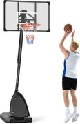 SPORTNOW Cos si suport de baschet reglabil pe inaltime cu panou robust si baza ponderata, portabil pe roti, 2,4-2,9 m | Aosom Romania