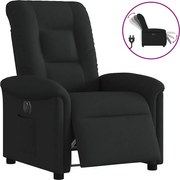 vidaXL Fotoliu rabatabil electric, negru, material textil