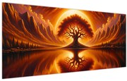 Tablou – Arbore în soare sângeriu (120x50 cm)