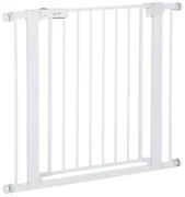 Poarta de siguranta pentru caini PawHut, 75-96cm, alb | Aosom Romania