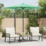 vidaXL Umbrelă soare de grădină stâlp din lemn verde 223x223x213 cm