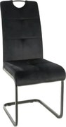 Scaun AXO, negru, stofa catifelata/metal, 43x47x101 cm