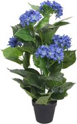 vidaXL Plantă artificială hydrangea cu ghiveci, 60 cm, albastru