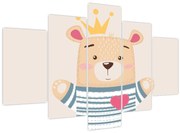 Tablou - Teddy ursuleț cu coroană (150x105 cm)