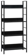 vidaXL Etajeră cărți 4 rafturi, negru, 60x27,6x124,5 cm lemn prelucrat