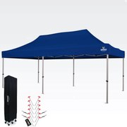 Cort tip foarfecă 3x6 m ALU fără pereți - Cadru din aluminiu, Impermeabil - fără pereți - Albastru