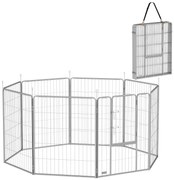 PawHut Spațiu de joacă pentru animale de companie, Gard pentru câini, Loc de joacă pentru animale de companie, ajustabil flexibil, Oțel inoxidabil | Aosom Romania