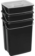 Coșuri de gunoi negre 3 buc. pentru reciclare 2x10+6 l din plastic Biobox – Curver