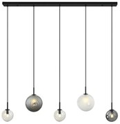 Lustra suspendata design decorativ Iris line fumuriu/frost-white