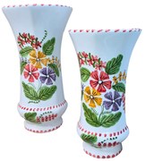 Vază ceramică octogonală model Flori de Câmp  20cm