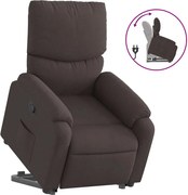 vidaXL Fotoliu rabatabil cu ridicare pe verticală, maro închis, textil