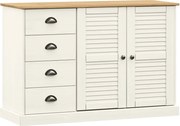 vidaXL Servantă cu sertare VIGO, 113x40x75 cm, alb, lemn masiv de pin