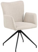 Set de scaune de sufragerie bej cu cotiere 2 buc. tapițat Laura – Actona