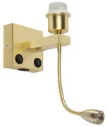 Aplică Art Deco aurie cu USB și braț flexibil - Brescia Combi