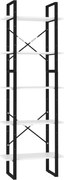 vidaXL Bibliotecă cu 5 rafturi, alb, 60x30x175 cm, lemn prelucrat