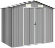 vidaXL Șopron de grădină, gri, 205 x 129 x 183, oțel galvanizat