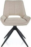Scaun rotativ TELLO, bej deschis/negru, stofa clasica/metal, 54x46x84