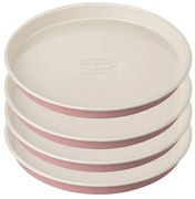 Set 4 forme pentru tort Dr.Oetker Retro 4654, 17x3 cm, Acoperire antiaderenta, Otel carbon, Roz