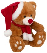 Jucărie de pluș urs cu pălărie de Moș Crăciun, 34 cm