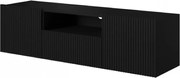 Comodă TV Nicole suspendat 150 cm cu nișă - negru / negru mat