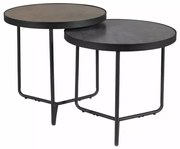 Mese auxiliare PENELOPE set 2 buc Ø 50 cm, maro/negru