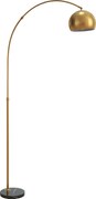 HOMCOM Lampă de podea, design arcuit cu bază din marmură, 167 cm, Negru+Aur | Aosom Romania