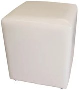 Taburet Cub Piele Bej, 38 x 42 x 38 cm