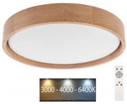 Brilagi - Plafonieră LED reglabilă MANAROLA, 24W/230V, finisaj stejar + telecomandă