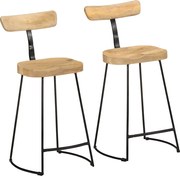 vidaXL Scaune de bar 2 buc 49x43x88 cm lemn masiv de mango
