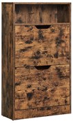 Dulap pantofi, suport pentru pantofi pe 3 niveluri, maro rustic