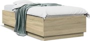 vidaXL Cadru de pat, stejar sonoma, 90x200 cm, lemn prelucrat