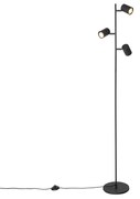 Lampă de podea inteligentă neagră cu 3 lumini, inclusiv 3 Wifi GU10 50mm - Jeana