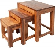 Set de 3 masute din lemn Monsoon Sheesham