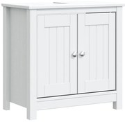 vidaXL Dulap chiuvetă de baie BERG, alb, 60x34x59 cm, lemn masiv pin