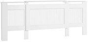 HOMCOM Acoperire radiator, design cu lamele, lungime ajustabilă 125-201 cm, MDF, Alb | Aosom Romania