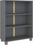 vidaXL Raft cărți „HAMAR” gri închis 85x35x112 cm, lemn masiv de pin