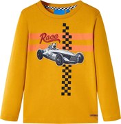 vidaXL Tricou pentru copii cu mâneci lungi, ocru, 104