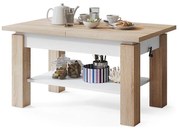 Masă extensibilă ADONIS pentru living și dining, stejar Sonoma/alb, cu poliță