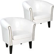 MIADOMODO Set fotoliu Chesterfield, 58 x 71 x 70 cm, alb