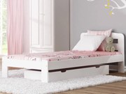 Pat din lemn 90x200 cu somieră Sara alb