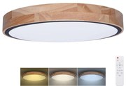 Plafonieră LED dimabilă Solight WO8005 IRON OAK LED/48W/230V 3000-6500K d. 40 cm + telecomandă