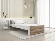 Pat de o persoana stejar sonoma/alb, IKAROS DOUBLE 90 x 200 cm Saltele: Cu saltele Coco Maxi 20 cm, Somiera pat: Cu lamele drepte